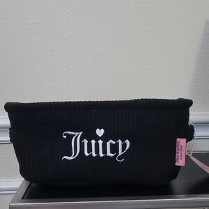Juicy Couture Black Courdoroy Storagr Bin/Basket Bag